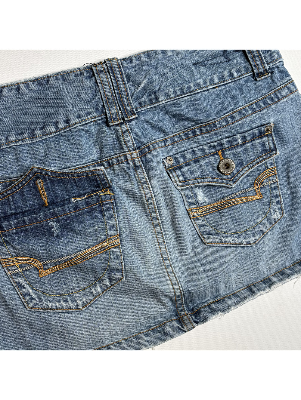 Vintage Y2K American Eagle Denim Mini Skirt Low Rise Size 4 - Picture 6 of 10